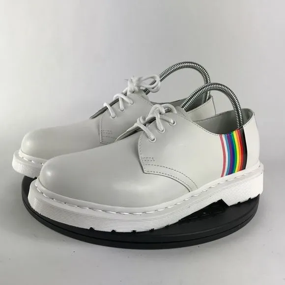 Dr. Martens White Smooth Leather Oxford Derby Pride 27522 Women’s Size 8