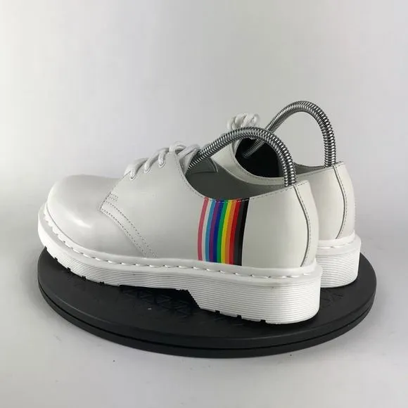 Dr. Martens White Smooth Leather Oxford Derby Pride 27522 Women’s Size 8