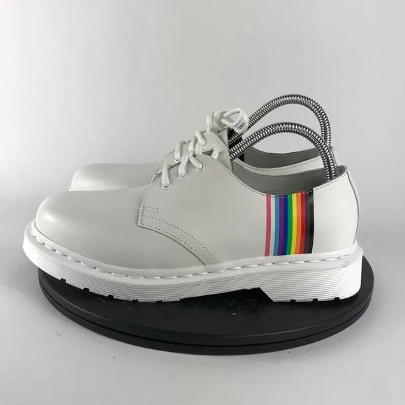 Dr. Martens White Smooth Leather Oxford Derby Pride 27522 Women’s Size 8