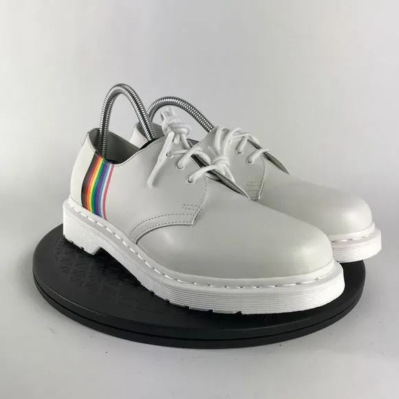 Dr. Martens White Smooth Leather Oxford Derby Pride 27522 Women’s Size 8