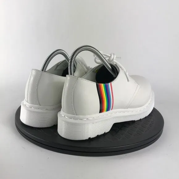 Dr. Martens White Smooth Leather Oxford Derby Pride 27522 Women’s Size 8