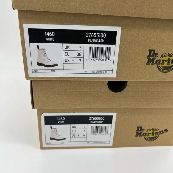 Dr. Martens Women's 1460 Bejeweled Lace-Up Boots - White NWB