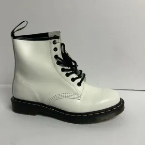 Dr Martens Womens 1460 White Combat Boots, Size 9 M