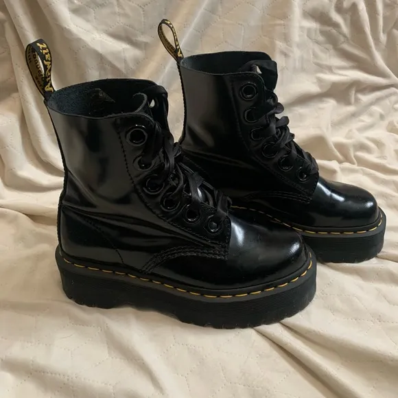 Dr. Martens Women's Black Molly Platform Combat Boot