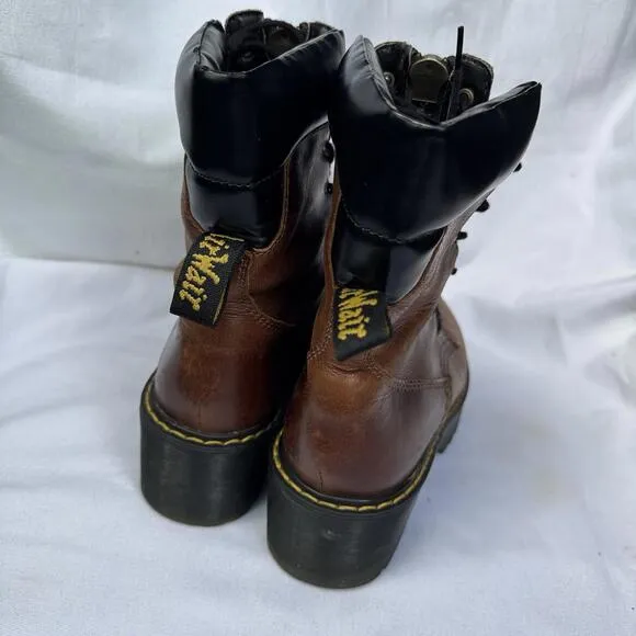 Dr Martens Womens KARMILLA Boots Lace Up Tall Combat  Sz 37 Or 6.5