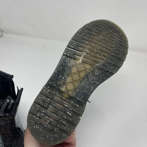 Dr. Martens YOUTH 1460 GLITTER LACE UP BOOTS sz Girl 5 Boy 4