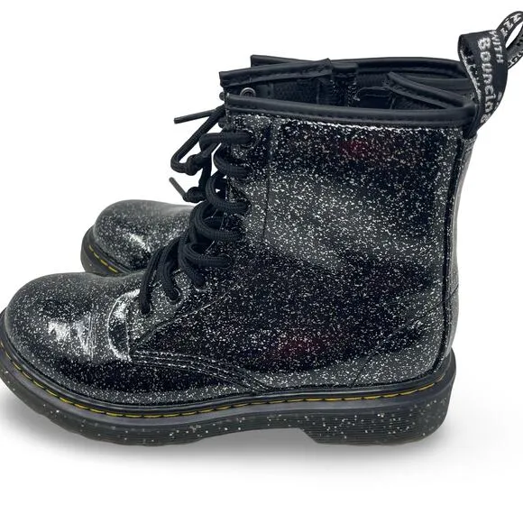 Dr. Martens YOUTH 1460 GLITTER LACE UP BOOTS sz Girl 5 Boy 4
