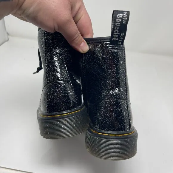Dr. Martens YOUTH 1460 GLITTER LACE UP BOOTS sz Girl 5 Boy 4
