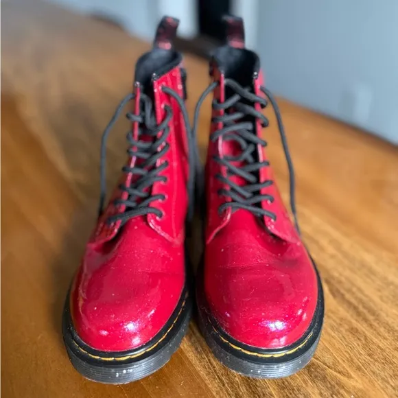 Dr. Martens Youth 1460 Pink Cosmic Glitter Lace Up Boots