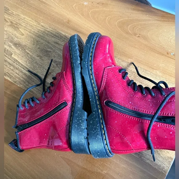 Dr. Martens Youth 1460 Pink Cosmic Glitter Lace Up Boots
