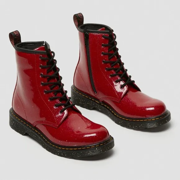 Dr. Martens Youth 1460 Pink Cosmic Glitter Lace Up Boots