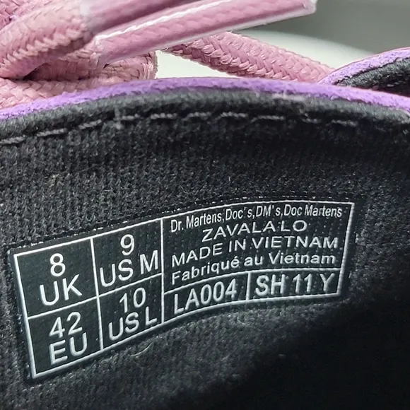 Dr. Martens Zavala Lo Oxford Shoes Lavender Purple Women’s Size 10 /Men’s 9 New
