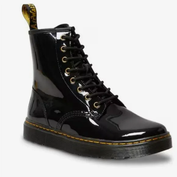 Dr Martens Zavala Patent Leather Combat Boots