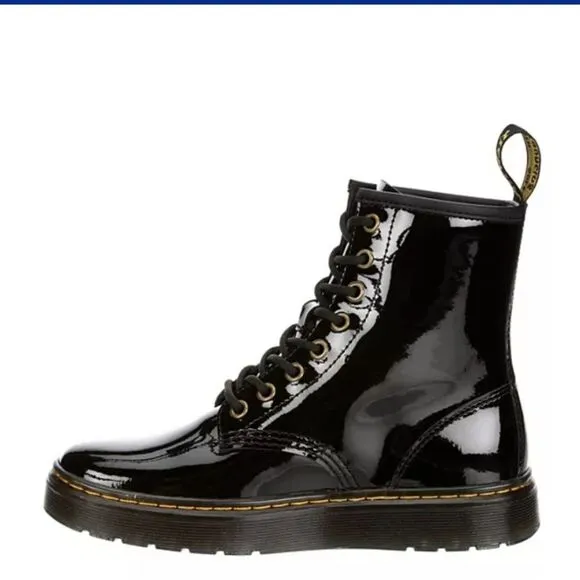 Dr Martens Zavala Patent Leather Combat Boots