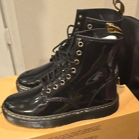 Dr Martens Zavala Patent Leather Combat Boots