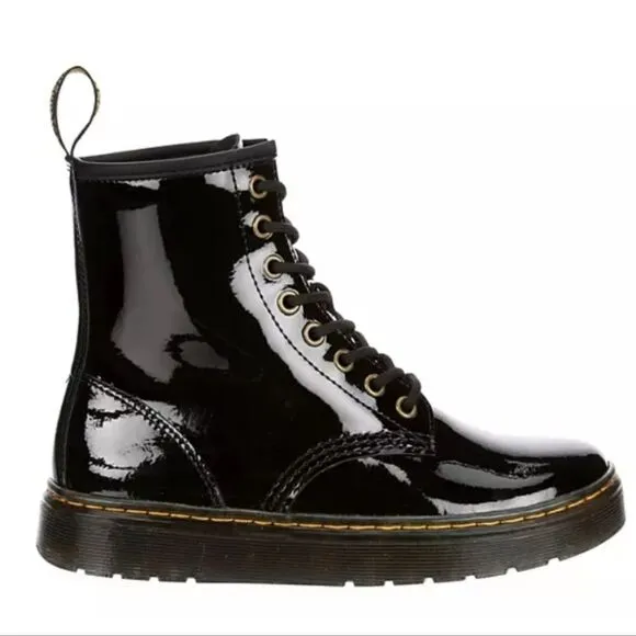 Dr Martens Zavala Patent Leather Combat Boots