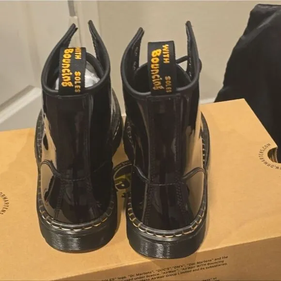 Dr Martens Zavala Patent Leather Combat Boots