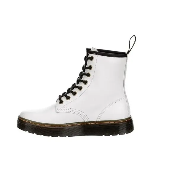 Dr. Martens Zavala T Lamper White Leather Boots Womens US 10 / Men 8.5/ UK 8 NEW