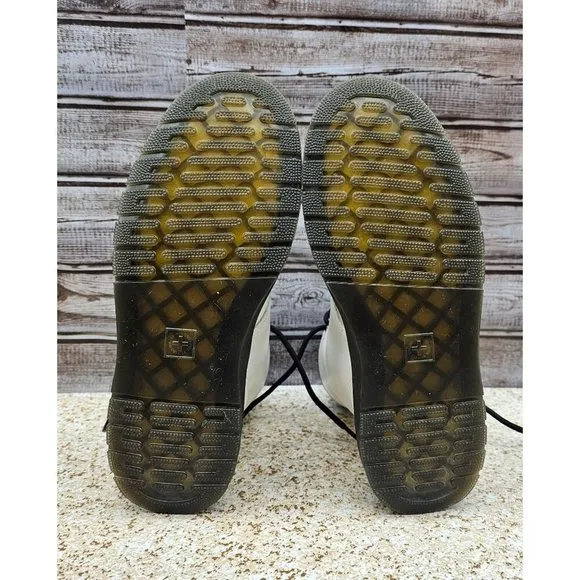 Dr. Martens Zavala White Leather Women's Combat Boots Size 6