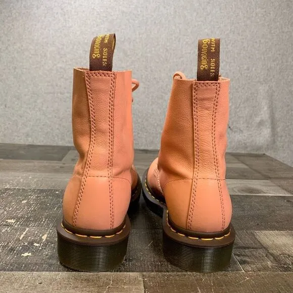 Dr Martens Womens 6 1460 Pascal Virginia Boots Combat 8 Eye Salmon Pink Leather