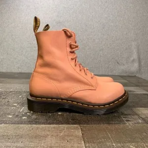 Dr Martens Womens 6 1460 Pascal Virginia Boots Combat 8 Eye Salmon Pink Leather