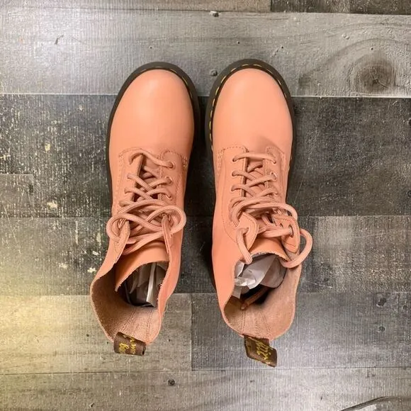 Dr Martens Womens 6 1460 Pascal Virginia Boots Combat 8 Eye Salmon Pink Leather