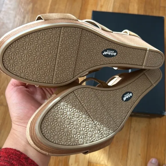 Dr Scholl’s Barton Snakeskin Embossed Wedges brown 9.5 M gladiator buckle strap
