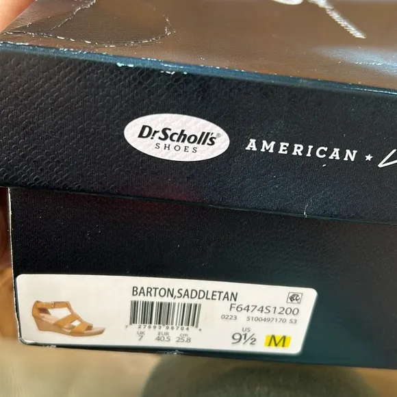 Dr Scholl’s Barton Snakeskin Embossed Wedges brown 9.5 M gladiator buckle strap