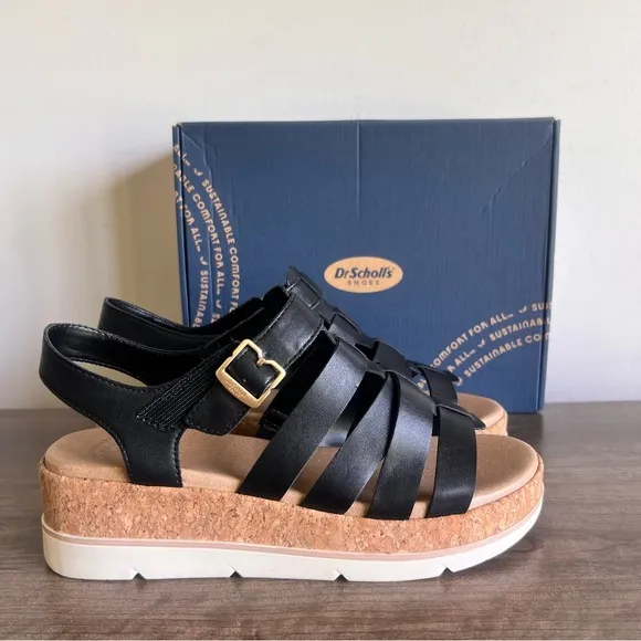 Dr Scholl's Only You Women's Black Wedge Sandal Size 10 #243302
