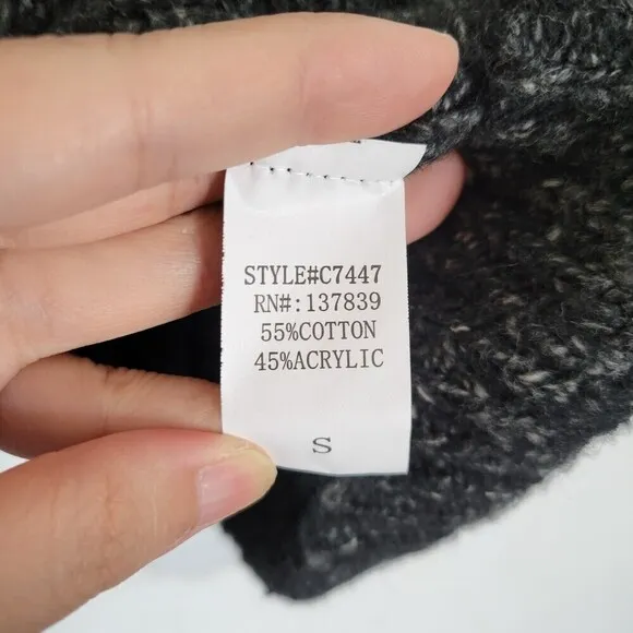 Dreamers Debut Gray Cowl Neck Oversized Long Sleeve Tunic Sweater Size Small