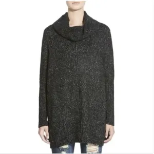 Dreamers Debut Gray Cowl Neck Oversized Long Sleeve Tunic Sweater Size Small