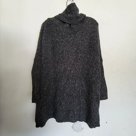 Dreamers Debut Gray Cowl Neck Oversized Long Sleeve Tunic Sweater Size Small