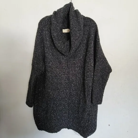 Dreamers Debut Gray Cowl Neck Oversized Long Sleeve Tunic Sweater Size Small