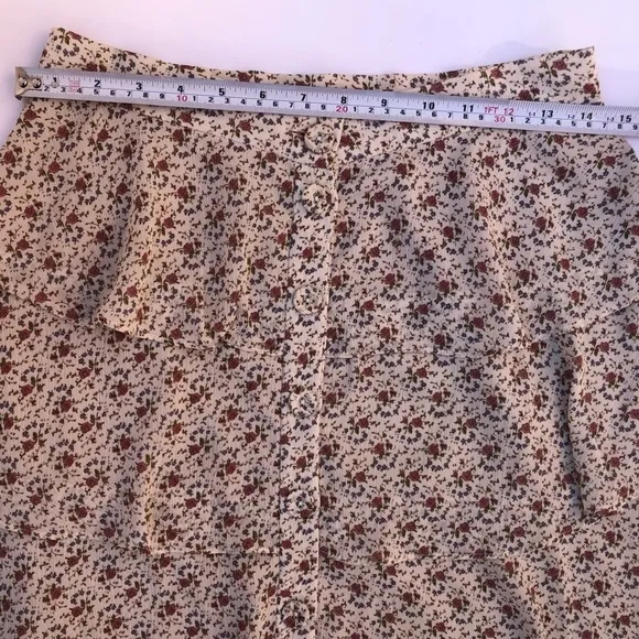DRESS FORUM FLORAL Ruffled tiered MINI SKIRT sz m