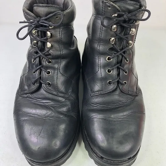 Drew Black Leather Lace Up Boots