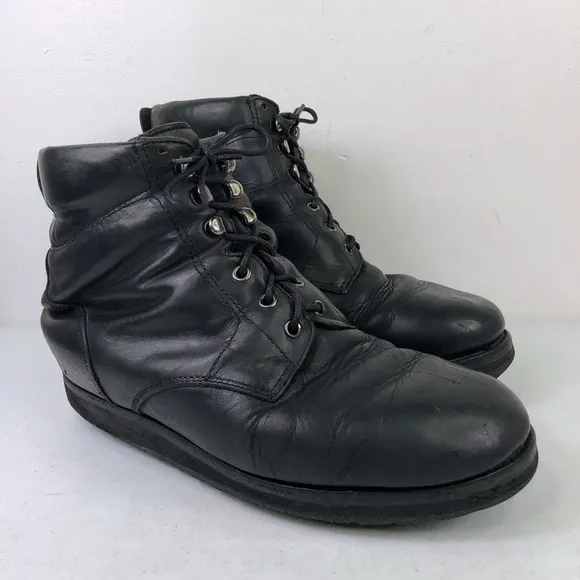 Drew Black Leather Lace Up Boots