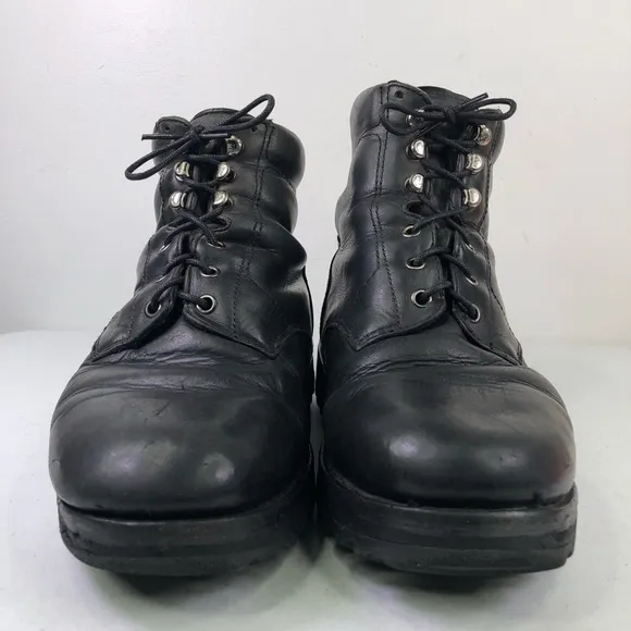Drew Black Leather Lace Up Boots