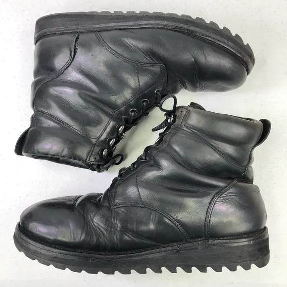 Drew Black Leather Lace Up Boots