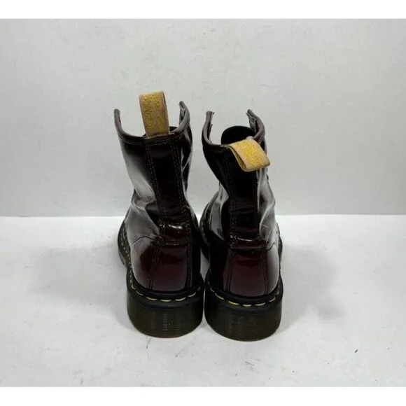 Dr. Martens 1460 Cherry Red Vegan Leather Boots Lace Up Women’s Size 6 14585