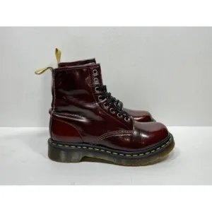 Dr. Martens 1460 Cherry Red Vegan Leather Boots Lace Up Women’s Size 6 14585