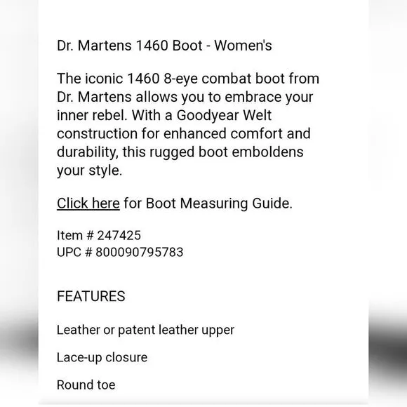 Dr. Martens 1460 Patent Lace-Up Boots- White