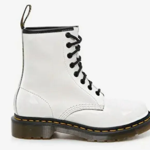 Dr. Martens 1460 Patent Lace-Up Boots- White