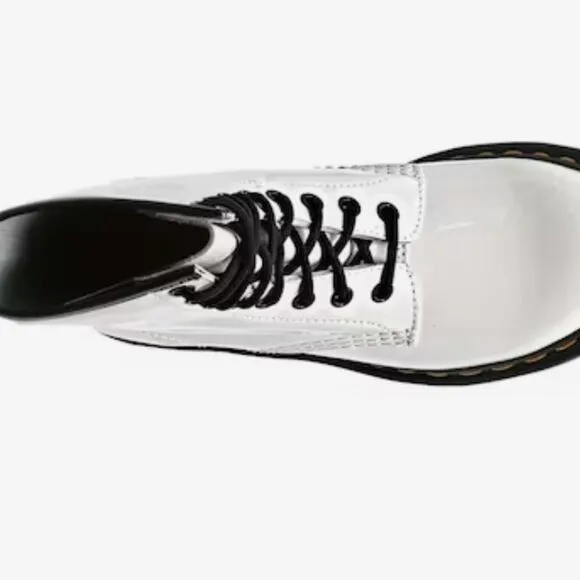 Dr. Martens 1460 Patent Lace-Up Boots- White
