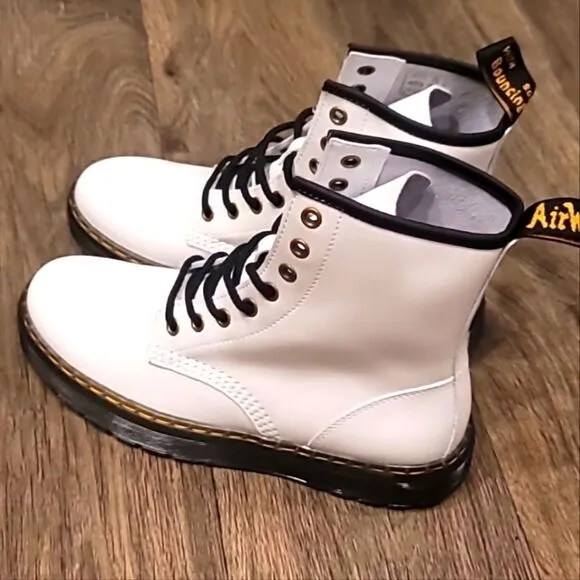 Dr. Martens 1460 Patent Lace-Up Boots- White