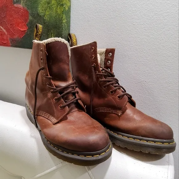 Dr.Martens 1460 Serena Brown Leather Boots Size 10