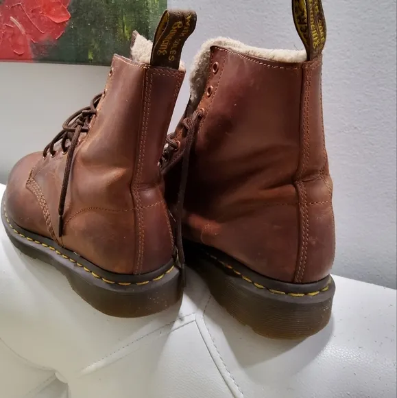 Dr.Martens 1460 Serena Brown Leather Boots Size 10
