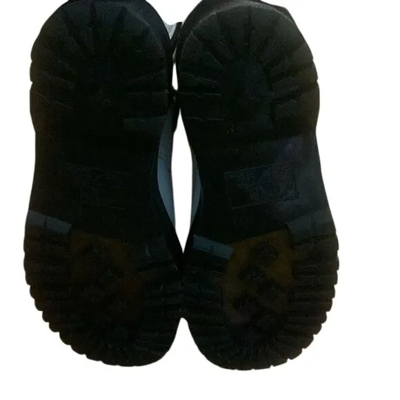 Dr. Martens Black and White Combat Boots with Chunky Sole