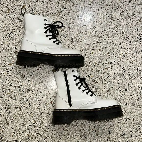 Dr Martens Doc white Jadon platform boot US 6