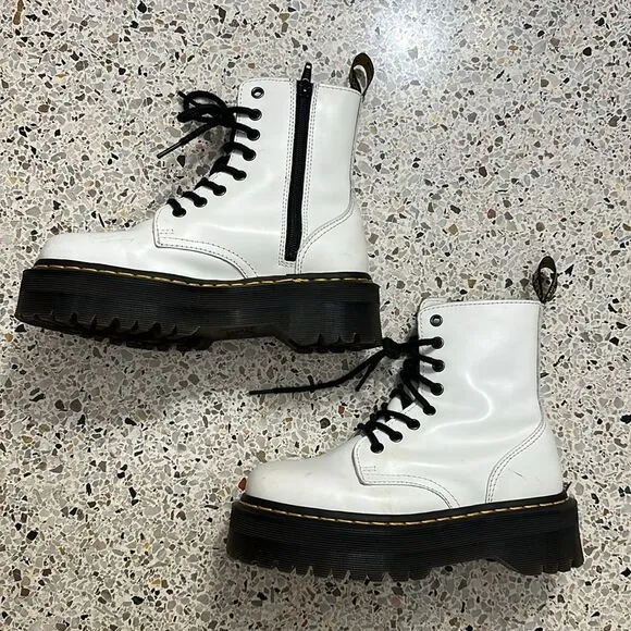 Dr Martens Doc white Jadon platform boot US 6