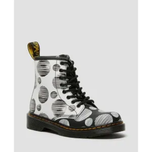 Dr.Martens Jr Polka Dot Leather Lace‎ Up Boots Size 13